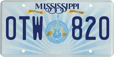 MS license plate OTW820