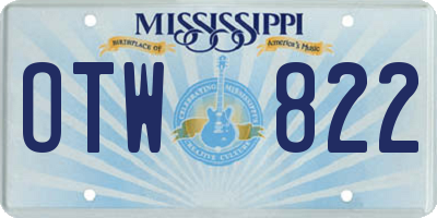 MS license plate OTW822