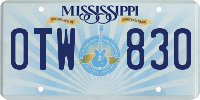 MS license plate OTW830