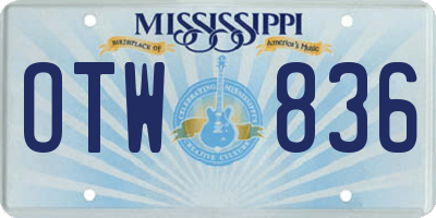 MS license plate OTW836