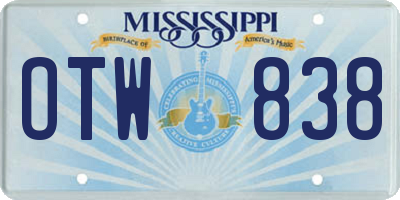 MS license plate OTW838