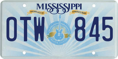 MS license plate OTW845