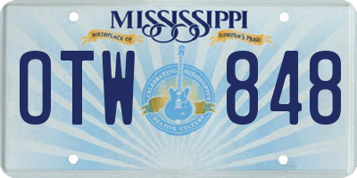 MS license plate OTW848