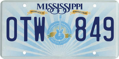 MS license plate OTW849