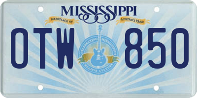 MS license plate OTW850