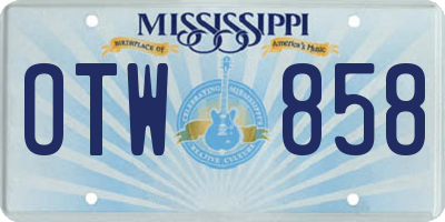 MS license plate OTW858