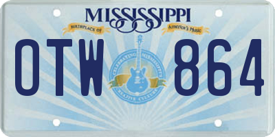 MS license plate OTW864