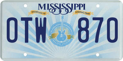 MS license plate OTW870