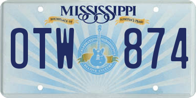 MS license plate OTW874