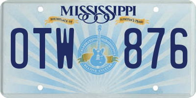 MS license plate OTW876