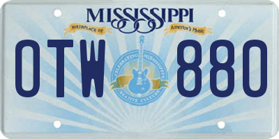 MS license plate OTW880