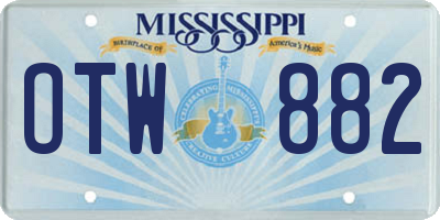 MS license plate OTW882