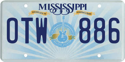 MS license plate OTW886
