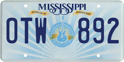 MS license plate OTW892