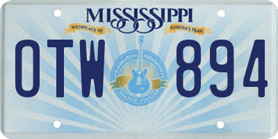 MS license plate OTW894