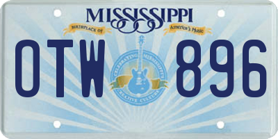 MS license plate OTW896