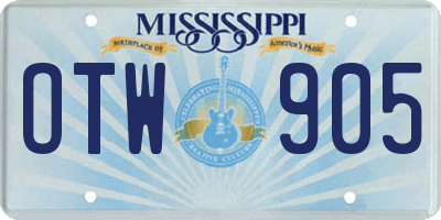 MS license plate OTW905
