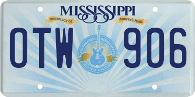 MS license plate OTW906