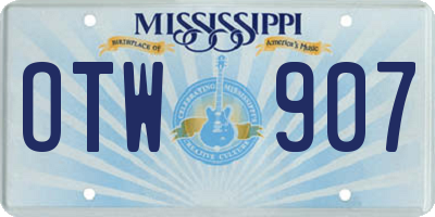 MS license plate OTW907
