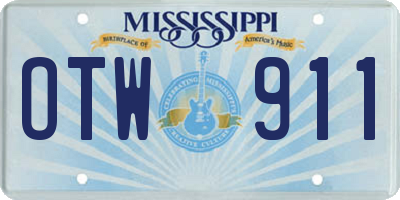 MS license plate OTW911