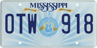 MS license plate OTW918