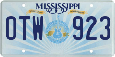 MS license plate OTW923