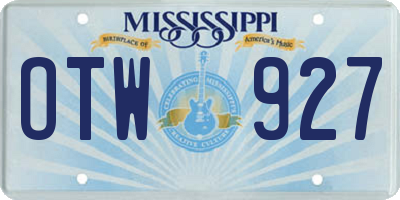 MS license plate OTW927
