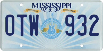 MS license plate OTW932