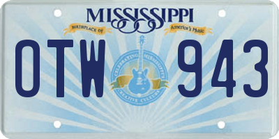 MS license plate OTW943
