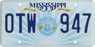 MS license plate OTW947