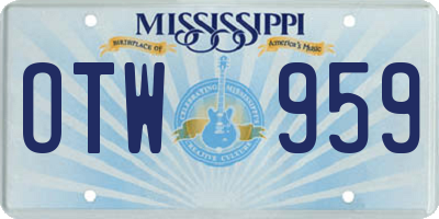 MS license plate OTW959