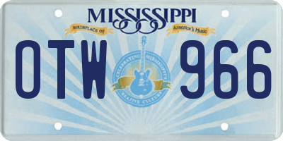 MS license plate OTW966