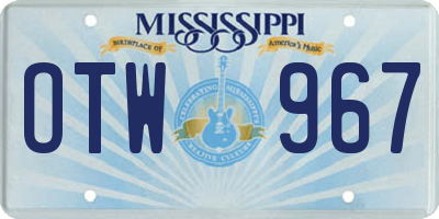 MS license plate OTW967