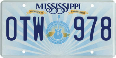 MS license plate OTW978