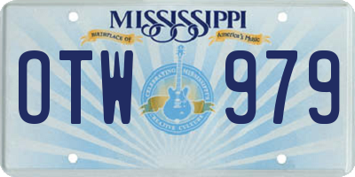 MS license plate OTW979