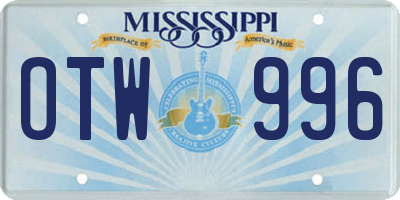 MS license plate OTW996
