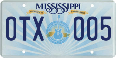 MS license plate OTX005