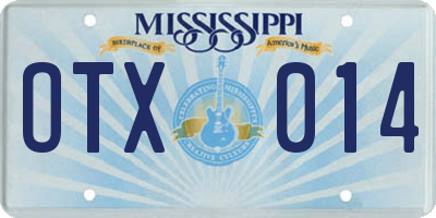 MS license plate OTX014