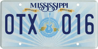 MS license plate OTX016