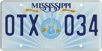 MS license plate OTX034