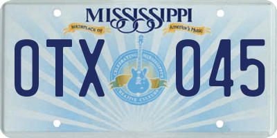 MS license plate OTX045