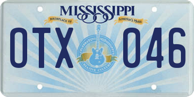 MS license plate OTX046