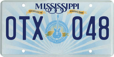 MS license plate OTX048
