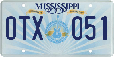 MS license plate OTX051