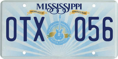 MS license plate OTX056