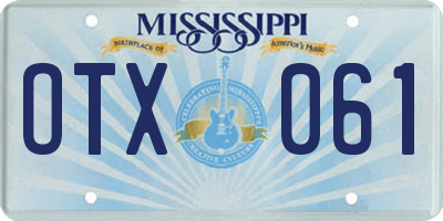 MS license plate OTX061