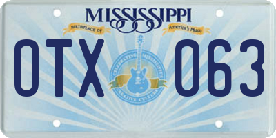 MS license plate OTX063