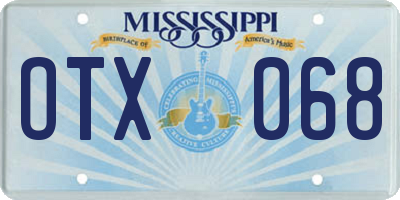 MS license plate OTX068