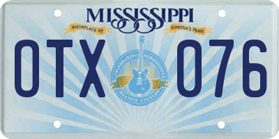 MS license plate OTX076