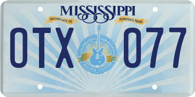 MS license plate OTX077